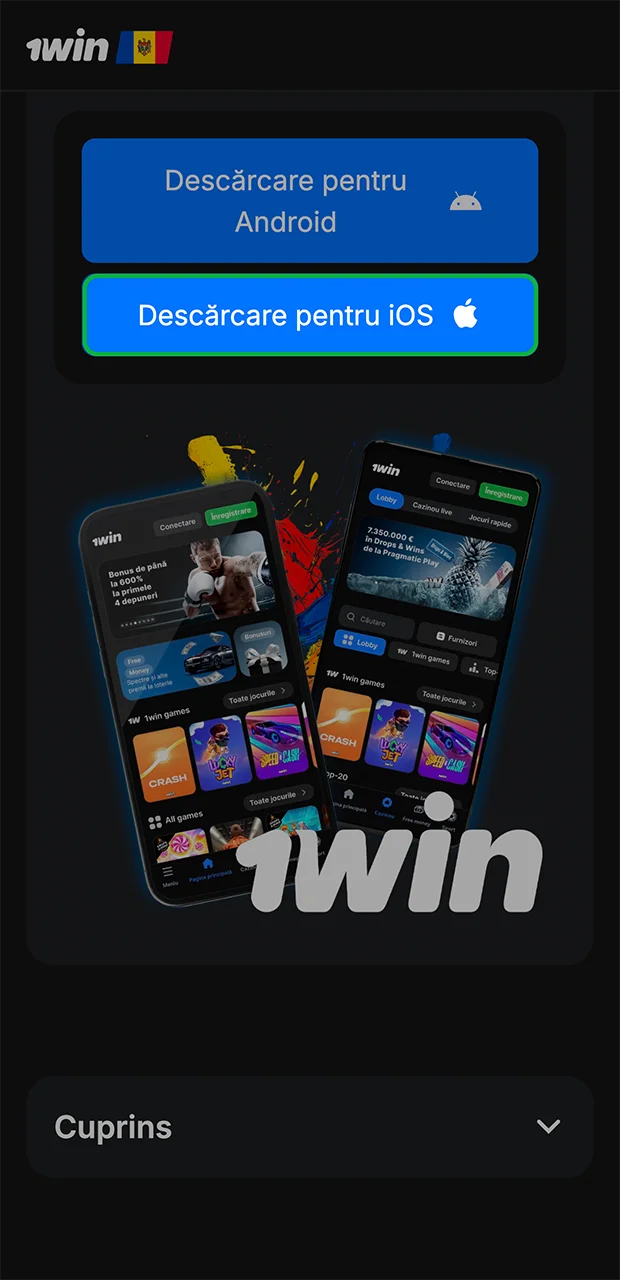 Aplicația 1win pentru iOS este întotdeauna disponibilă și se instalează în câteva clicuri.