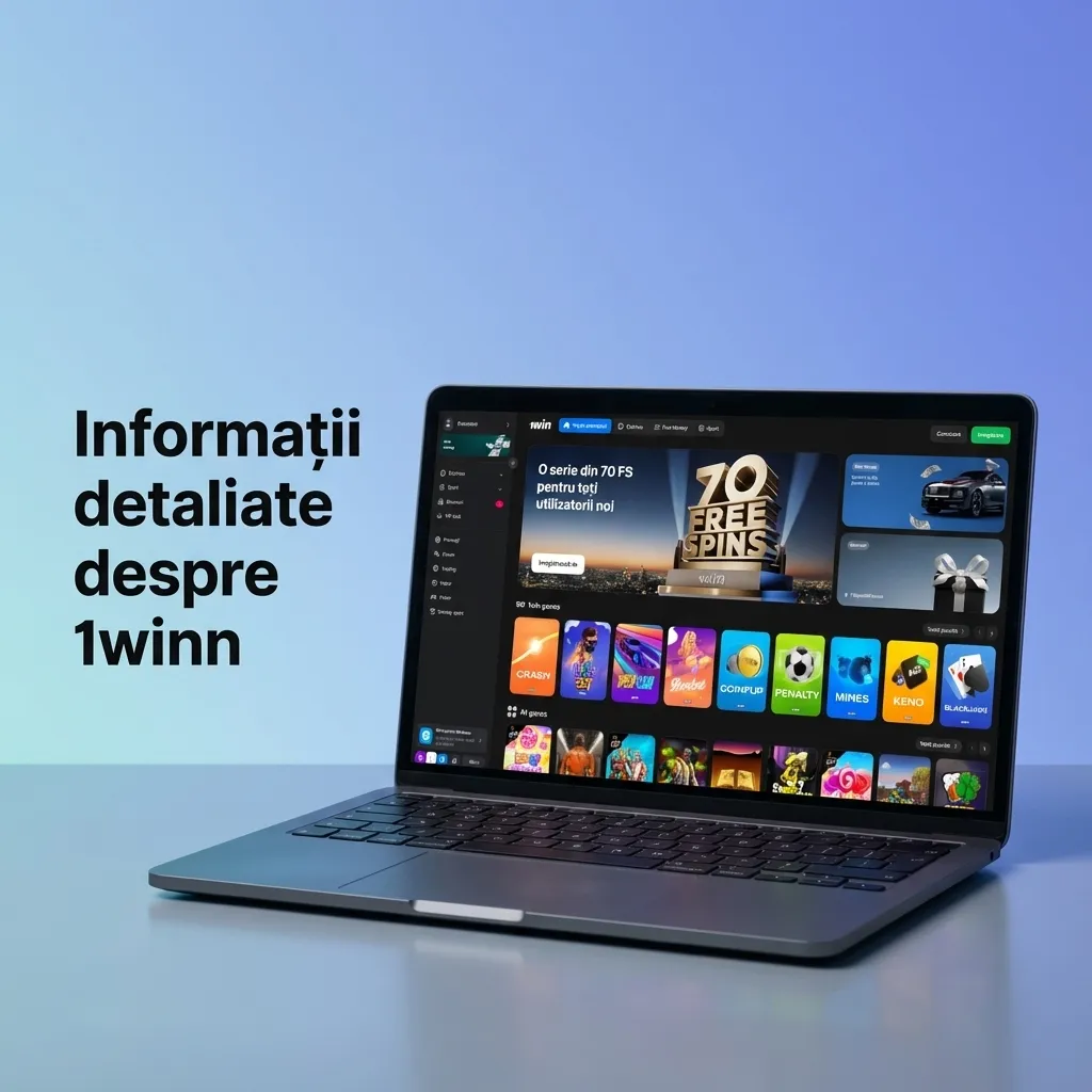 Interfață 1winn în română, cu pariuri sportive, jocuri de cazinou, promoții și aplicație mobilă pentru jucători din Moldova