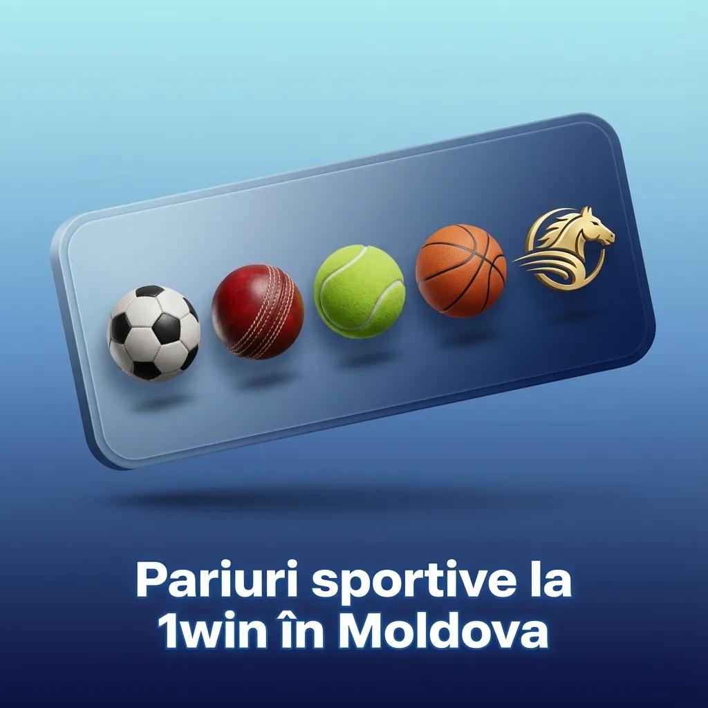 Interfață 1win Moldova cu listă de sporturi populare pentru pariuri live și pre-meci, inclusiv fotbal, tenis și e-sports