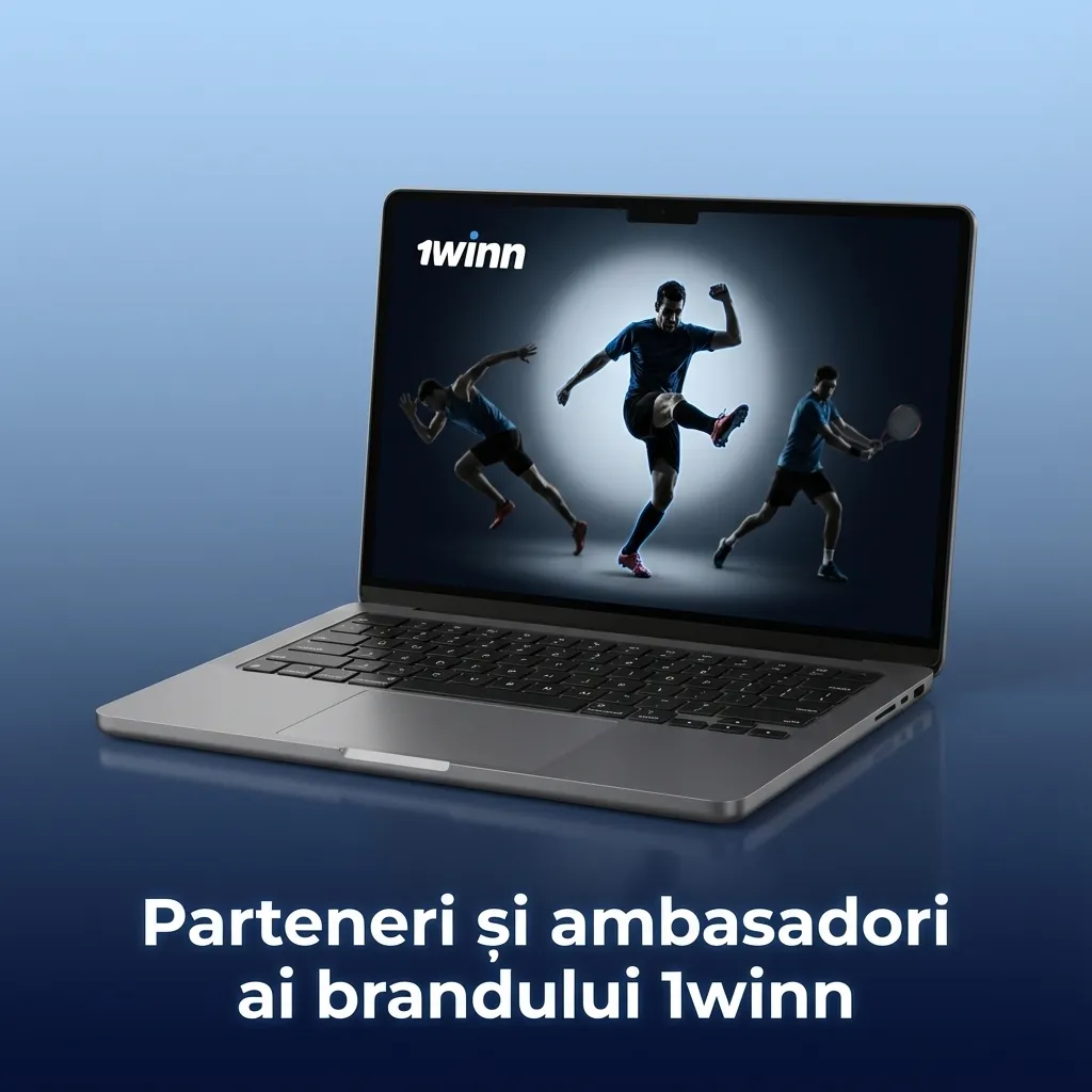 Colaj cu influenceri, sportivi și logo 1winn, ilustrând parteneri și ambasadori digitali ai brandului în Moldova