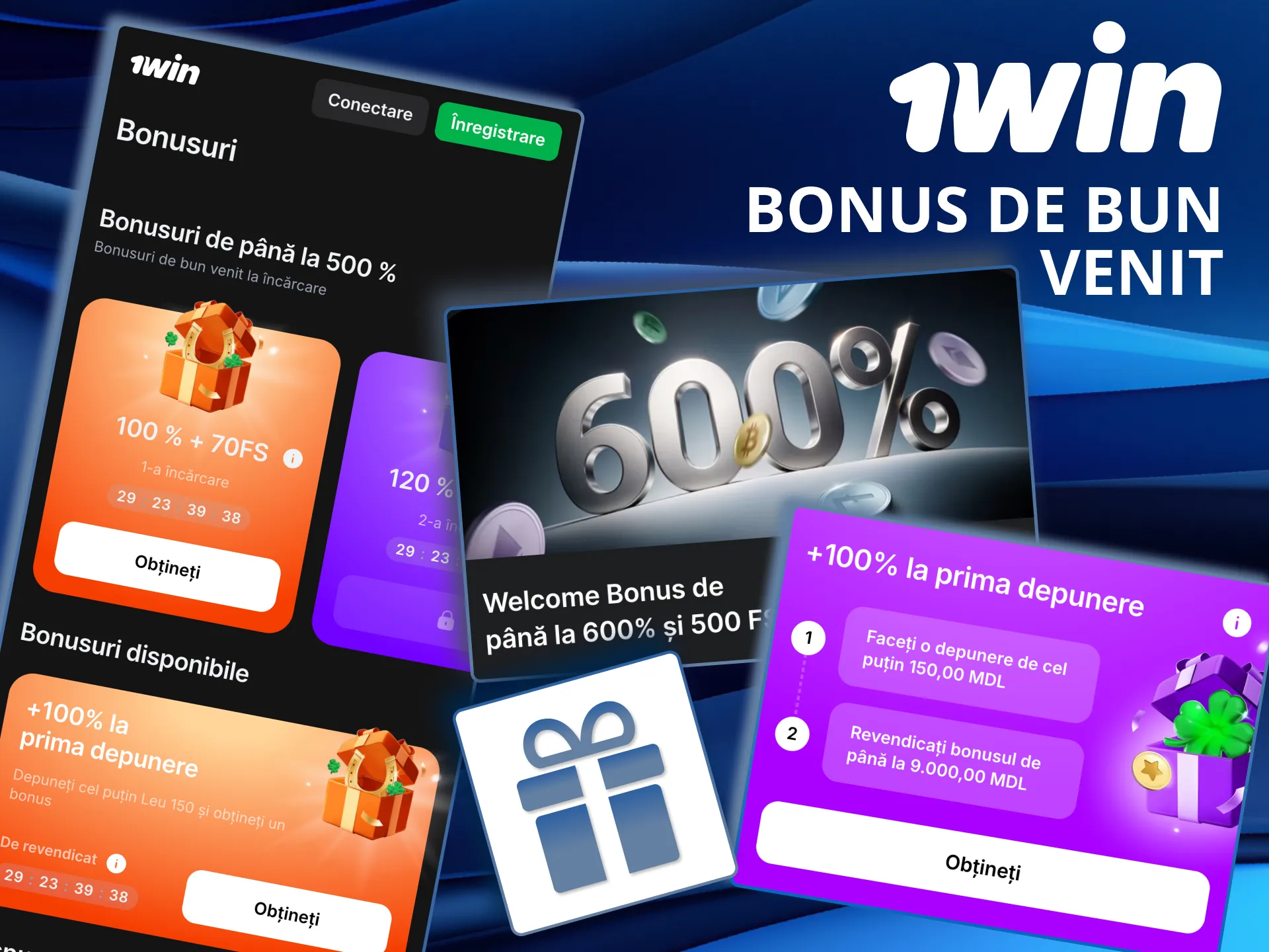 1win oferă bonus de bun venit 100% pentru jucătorii de mobil.