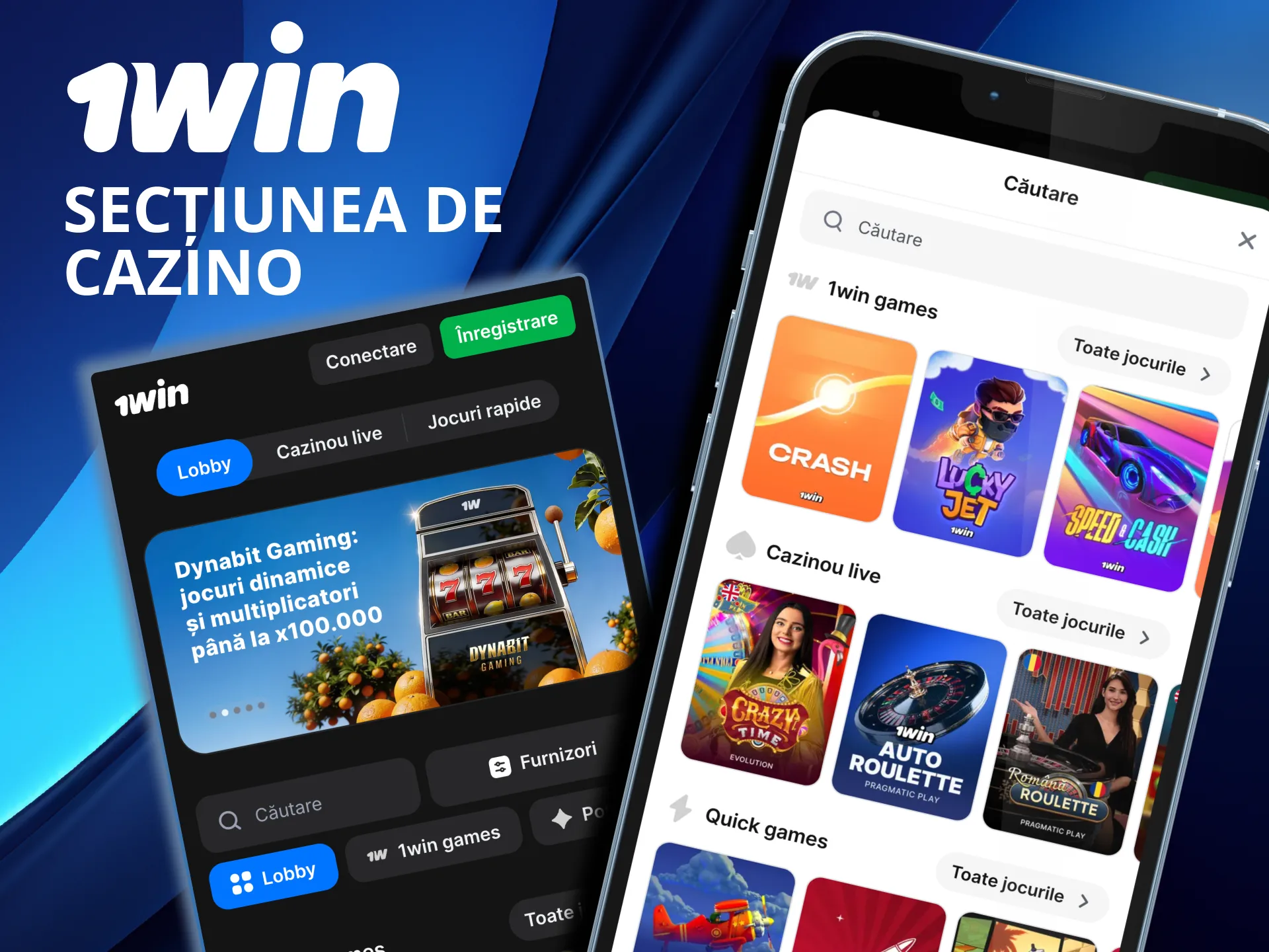 Pe 1win găsești sloturi, ruletă, live casino și jocuri rapide.