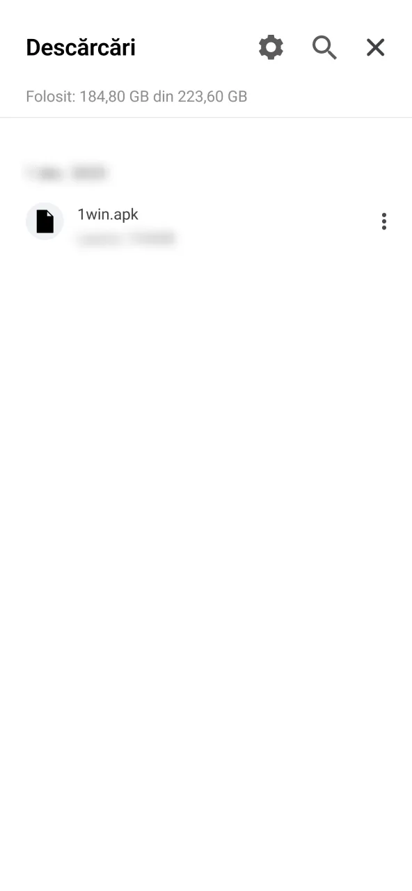 Buton descărcare Android pentru aplicația 1win Aviator.