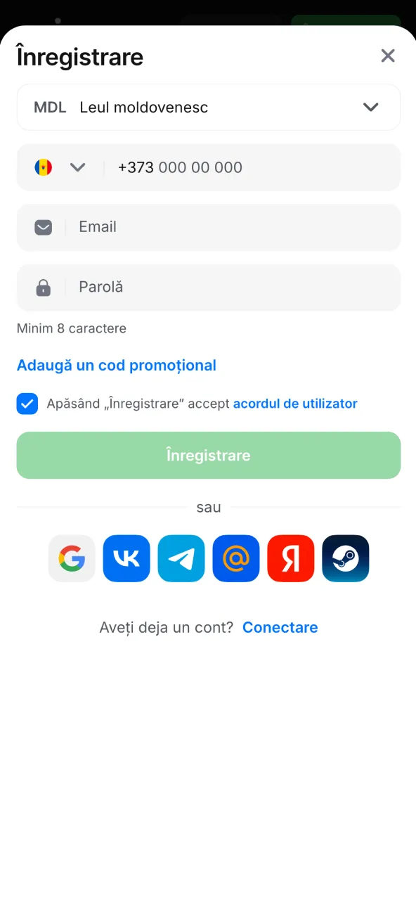 Finalizează înregistrarea și fă login 1win Aviator.