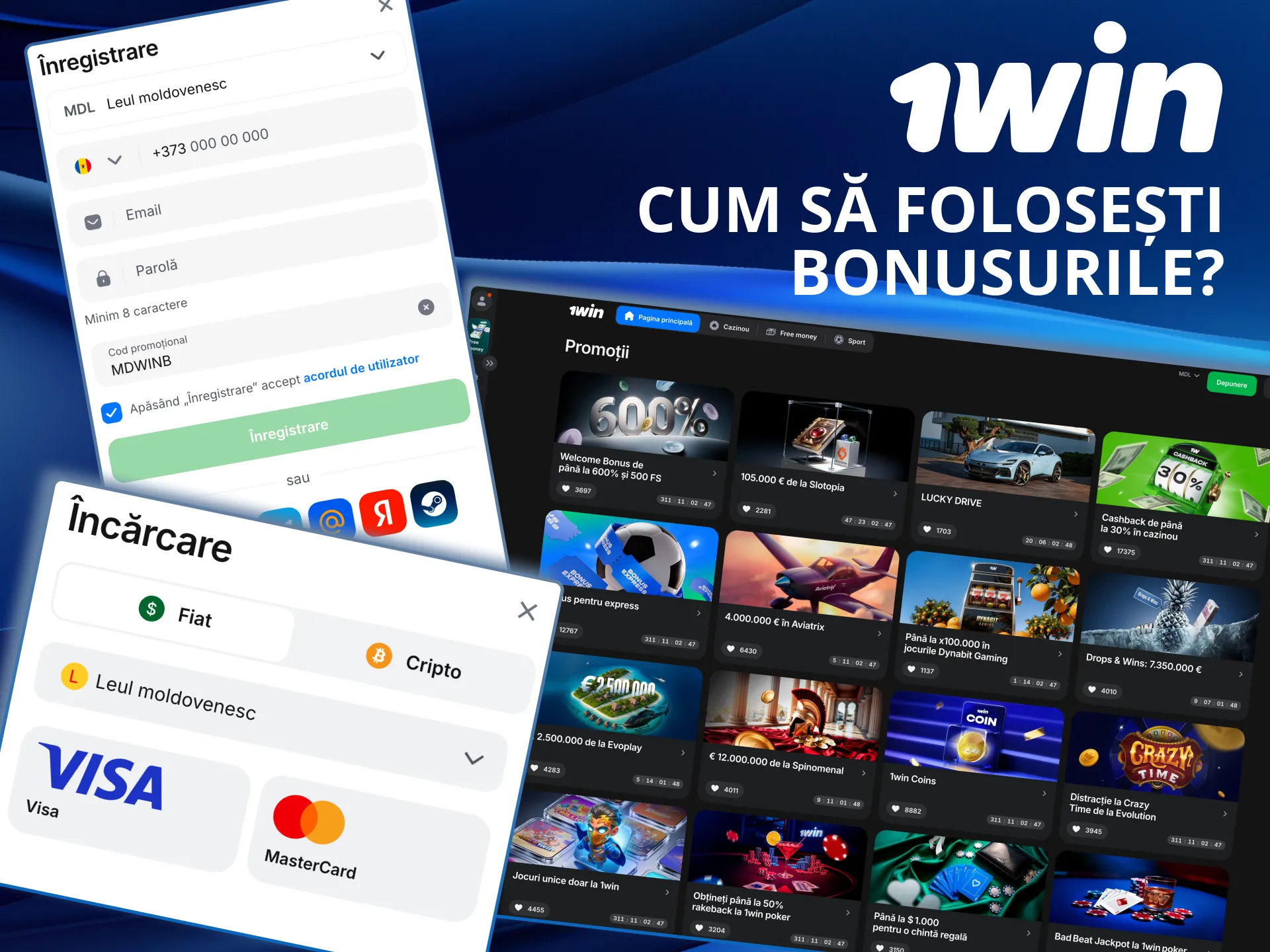 Pe 1win activezi bonusul, depui și îndeplinești cerințele.