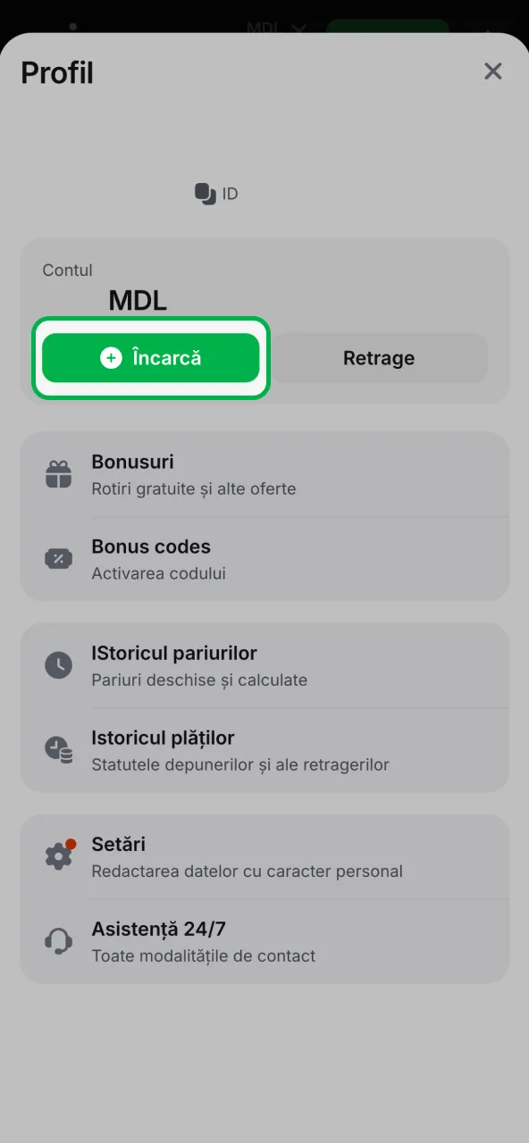 Activează bonusul de bun venit 1win prin depunere.