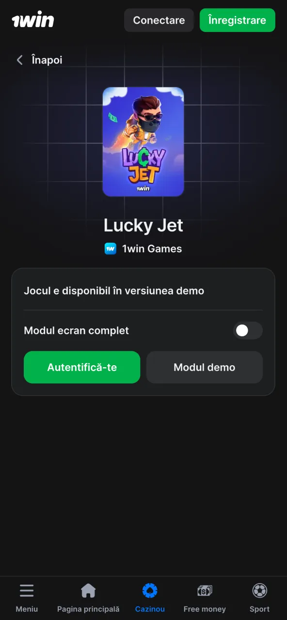 Intră în aplicația 1win după instalare.