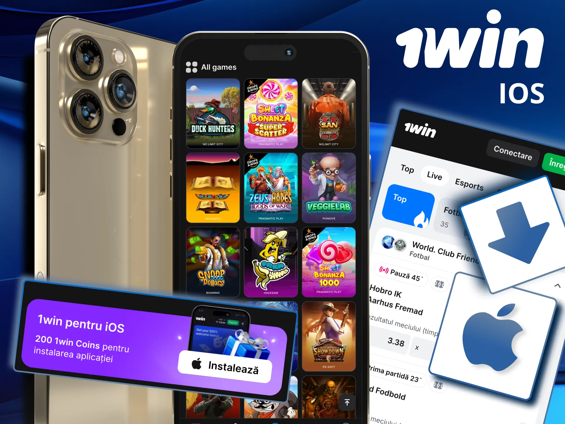 1win pe iOS funcționează prin PWA optimizată pentru pariuri mobile.