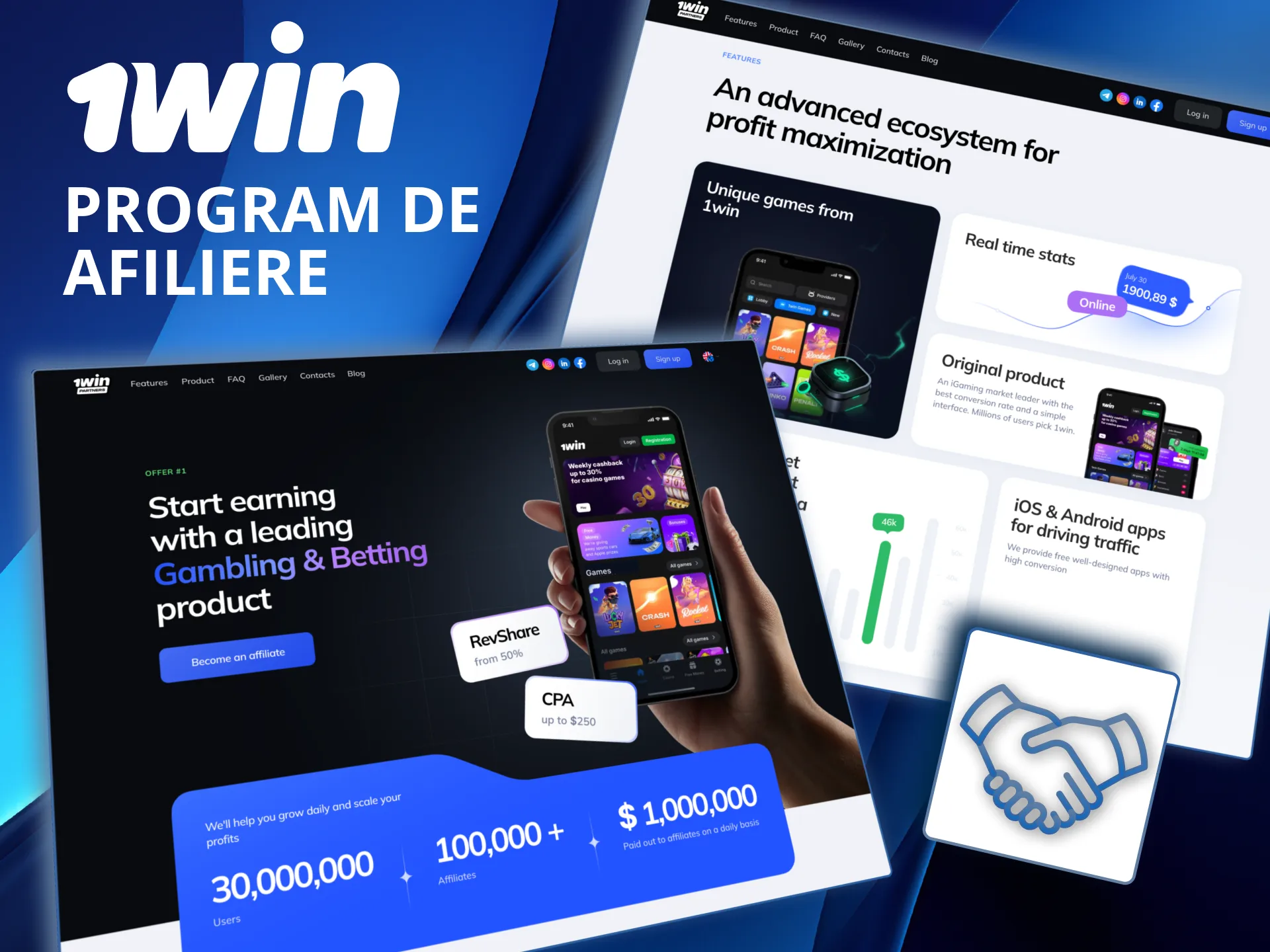 Afilierea 1win include platformă separată și suport VIP dedicat.